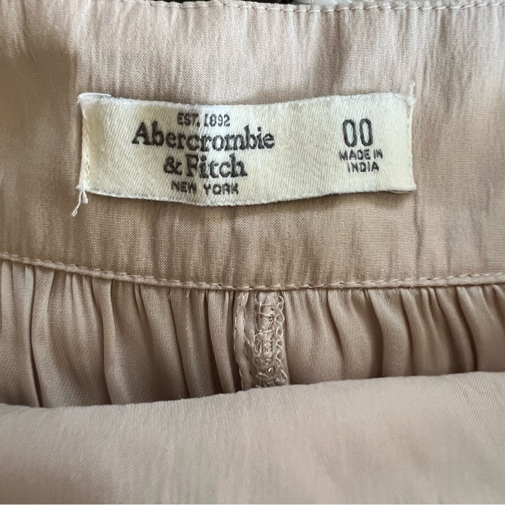Abercrombie High Rise Wide Leg Semi Sheer Trouser Style Lightweight Pants Tan - Picture 3 of 5